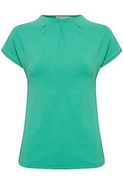 fransa FRZASKATER Damen T-Shirt Kurzarm Shirt Rundhalsausschnitt Kurze Ärmel mit überschnittener Schulter und hochabschließendem Kragen, Größe:XL, Farbe:Holly Green (165932) von fransa