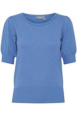 fransa FRZUBASIC Damen Strickshirt T-Shirt Kurzarm Shirt mit Rundhalsausschnitt und Puffärmeln, Größe:2XL, Farbe:Ultramarine (174037) von fransa