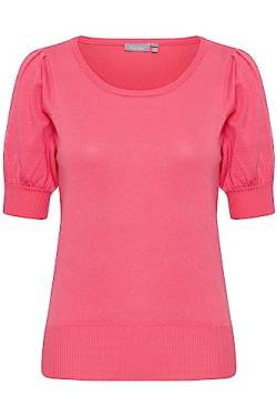 fransa FRZUBASIC Damen Strickshirt T-Shirt Kurzarm Shirt mit Rundhalsausschnitt und Puffärmeln, Größe:M, Farbe:Camellia Rose (171930) von fransa
