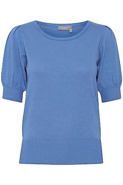 fransa FRZUBASIC Damen Strickshirt T-Shirt Kurzarm Shirt mit Rundhalsausschnitt und Puffärmeln, Größe:XL, Farbe:Ultramarine (174037) von fransa