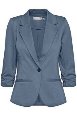 fransa FRZablazer Damen Blazer Kurzblazer Jacke mit Stretch Geraffte Ärmel mit Taschen, Größe:L, Farbe:Bering Sea (184028) von fransa