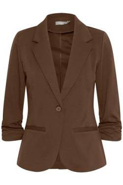 fransa FRZablazer Damen Blazer Kurzblazer Jacke mit Stretch Geraffte Ärmel mit Taschen, Größe:L, Farbe:Carafe (191116) von fransa