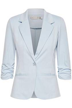 fransa FRZablazer Damen Blazer Kurzblazer Jacke mit Stretch Geraffte Ärmel mit Taschen, Größe:L, Farbe:Cashmere Blue (144115) von fransa