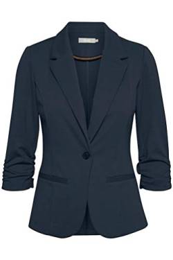 fransa FRZablazer Damen Blazer Kurzblazer Jacke mit Stretch Geraffte Ärmel mit Taschen, Größe:XL, Farbe:Dark Peacoat (60468) von fransa