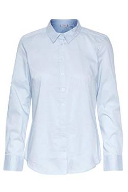 fransa FRZashirt Damen Langarmshirt Langarmbluse Bluse Hemdbluse Stehkragen mit Stretch, Größe:L, Farbe:Cashmere Blue (60430) von fransa