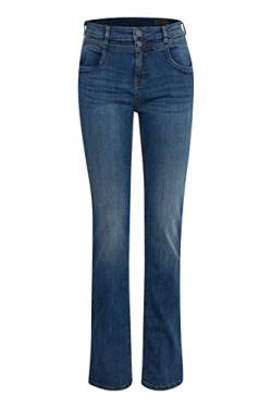 fransa FRZomal Damen Jeanshose Denim Hose 5-Pocket mit Stretch Rome Regular Fit, Größe:42, Farbe:(NOOS) Metro Blue Denim (68826) von fransa