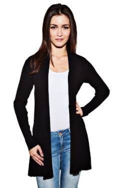 fransa FRZubasi Damen Lange Strickjacke Feinstrick Cardigan Longstrickjacke, Größe:S, Farbe:Black (60096) von fransa