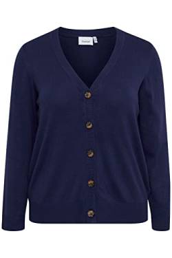 fransa Plus Size Selection - FPBLUME CAR 2 - Cardigan - 20611027, Größe:42/44, Farbe:Medieval Blue (193933) von fransa