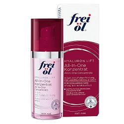 frei öl ANTI AGE HYALURON LIFT All-In-One Konzentrat, Pflegecreme inklusive Anti Aging Serum mit 4-fach Anti-Age-Wirkung, Hyaluron Serum reduziert die Faltentiefe, vegan, 30 ml von frei öl