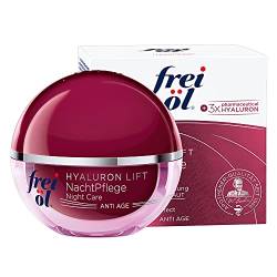 frei öl ANTI AGE HYALURON LIFT NachtPflege, Nachtcreme mit 4-fach Anti-Age-Wirkung, aktiviert die Zellerneuerung, Gesichtscreme, 50 ml von frei öl