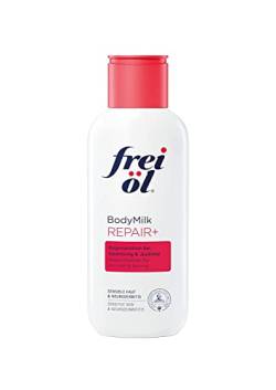 frei öl BODYCONCEPT BodyMilk REPAIR+, Regeneration bei Spannung & Juckreiz, versorgt gestresste und angegriffene Haut mit viel Feuchtigkeit, Hautpflege, vegan, 250 ml von frei öl