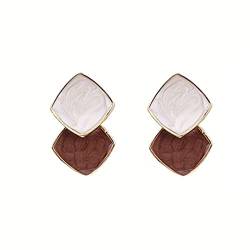 Fremskre Ohrringe Silber 925 Geometrische Malerei Ohrstecker Ohrringe Damen-Rot von fremskre