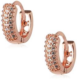 Vergoldete Ohrringe Einfache Mode-Diamant-Creolen für Frauen von fremskre