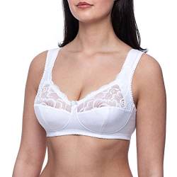 frugue Damen BH Baumwolle ohne Buegel Komfy Minimizer Weiß EU 105D von frugue