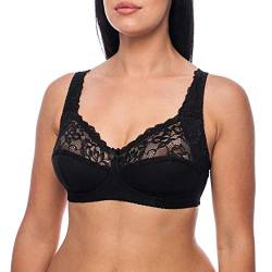 frugue Damen BH ohne Buegel Minimizer Große Größen Comfy Bügel Schwarz EU 105H von frugue