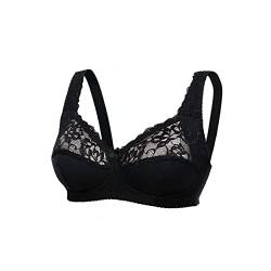 frugue Damen BH ohne Buegel Minimizer Große Größen Comfy Bügel Schwarz EU 75F von frugue