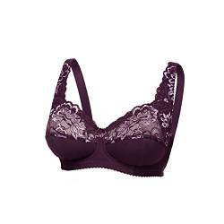 frugue Damen BH ohne Buegel Minimizer Große Größen Comfy Bügel Violett EU 95H von frugue