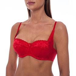 frugue Dirndl BH Damen Push Up mit Spitze Rot EU 85C von frugue