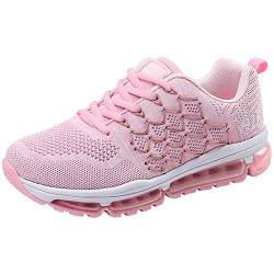 frysen Herren Damen Sportschuhe Laufschuhe mit Luftpolster Turnschuhe Profilsohle Sneakers Leichte Schuhe 1643 Pink 36 von frysen