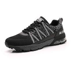 frysen Laufschuhe Herren Damen Atmungsaktiv Leichtgewicht Luftpolster Sportschuhe Turnschuhe Straßenlaufschuhe Sneaker Joggingschuhe Walkingschuhe Sport Fitness Schuhe Black Schwarz 41 von frysen