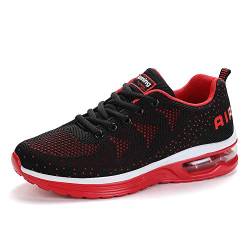 frysen Laufschuhe Herren Damen mit Dämpfung Sportschuhe Air Turnschuhe Luftsohlen Sneaker Luftpolster Schuhe Black Red 39 von frysen