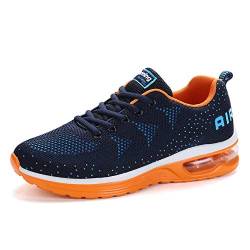 frysen Laufschuhe Herren Damen mit Dämpfung Sportschuhe Air Turnschuhe Luftsohlen Sneaker Luftpolster Schuhe Blue Orange 46 von frysen