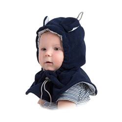 fun2bemum 0-4 Jahre Fleece Mütze Baby Bär Ohren, Bär Hut, Kleinkind Halswärmer, Kind Winter Ohr Hut, Baby Kapuze Navy von fun2bemum