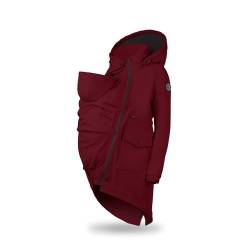 fun2bemum 5in1 PARKA Softshell Mantel,Coat,Umstandsjacke, FRONT/BACK Baby Tragejacke, Multifunktion BURGUNDY (S) von fun2bemum