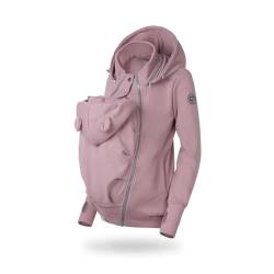 fun2bemum Baby Tragejacke für Mama Känguru Kapuze Pola Dust Pink VORNE/HINTEN (XL) von fun2bemum