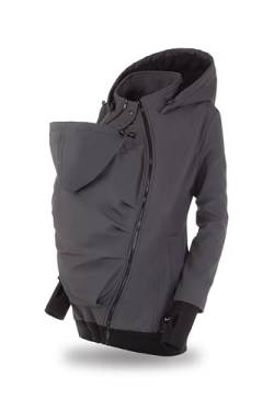 fun2bemum EVEREST BACK/FRONT Softshell Jacke,Tragejacke, Babytragejacke,Schwangerschaftsjacke GRAPHIT (L) von fun2bemum