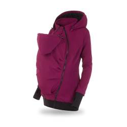 fun2bemum EVEREST BACK/FRONT Softshell Jacke,Tragejacke, Babytragejacke,Schwangerschaftsjacke PFLAUME (S) von fun2bemum