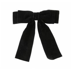 fxwtich Seidige Satin-Haarschleifen, Haarclip, Band, Pferdeschwanz-Halter, Zubehör, elegante Samt-Haarspange, süß, einfarbig, für Damen, Teenager, Mädchen, Schwarz/Rot, Entenschnabelklemme, tragbare von fxwtich