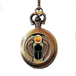 Halskette mit Anhänger aus ägyptischem Skarabäus-Glas, kuppelförmig, antikes ägyptisches Schmuck, Geschenk, Glasbild, Schmuck von gaoxiang