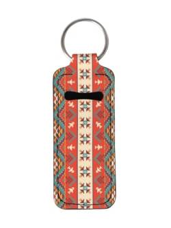 gearider Red Aztec Native Trendy Chapstick Schutzhülle, leichter Lippenstift-Halter, Schlüsselanhänger von gearider