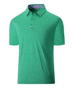 geeksport Golf Poloshirt Herren Sport Shirt Kurzarm Polo Shirt Leicht Männer Lässig Tshirt(Grün M) von geeksport