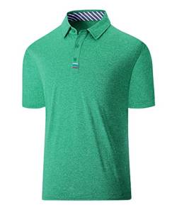geeksport Golf Poloshirt Herren Sport Shirt Kurzarm Polo Shirt Leicht Männer Lässig Tshirt(Grün XL) von geeksport