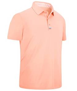 geeksport Golf Poloshirt Herren Sport Shirt Kurzarm Polo Shirt Leicht Männer Lässig Tshirt(Hellrosa 2XL) von geeksport