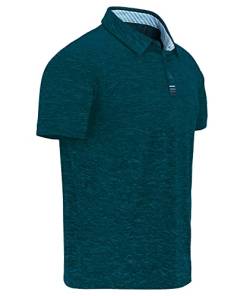 geeksport Herren Poloshirt mit Kurzarm Tennis Regular Fit Shirt Sport Atmungsaktiv Casual Sommer Golf T-Shirt (Dunkelgrün L) von geeksport