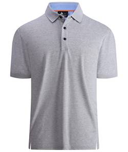 geeksport Polo Shirt Herren Kurzarm Golf Regular Fit Shirt Sport Schnelltrocknend Atmungsaktiv Polo Sommer Outdoor Golf T-Shirt Männer(1623-Hellgrau-2XL) von geeksport