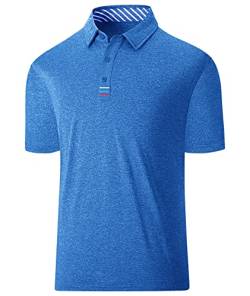 geeksport Polo Shirts Männer Atmungsaktiv Poloshirt Herren Elegant Leicht T-Shirt Sommer (Indigo M) von geeksport