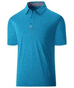 geeksport Poloshirts für Herren Kurzarm Golf Tshirts Tshirt Sport Outdoor Poloshirt Leicht T-Shirt (Blaugrün L) von geeksport