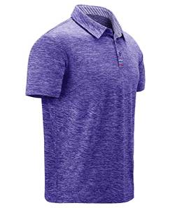 geeksport Poloshirts für Herren Kurzarm Golf Tshirts Tshirt Sport Outdoor Poloshirt Leicht T-Shirt (Violett 2XL) von geeksport