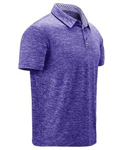 geeksport Poloshirts für Herren Kurzarm Golf Tshirts Tshirt Sport Outdoor Poloshirt Leicht T-Shirt (Violett L) von geeksport