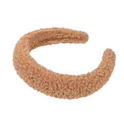 Damen Lammwolle Fleece Stirnband geknotet Stirnband Haarschmuck Mode Einfarbig Waschen Stirnband Für Mädchen Stirnbänder Herren (braun, Einheitsgröße) von generic