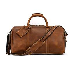 Geschenke für Männer und Frauen: Handgefertigte Reisetasche aus Leder mit hoher KapazitätA von generic