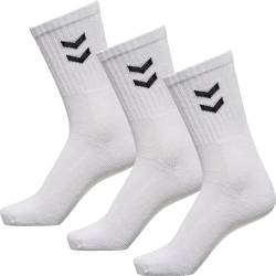 Hummel Sportsocken unisex 80% Baumwolle - weich genähte Socken für Turnschuhe in schwarz oder weiß - 3 Paar (DE/NL/SE/PL, Numerisch, 36, 40, Regular, Regular, White) von generic