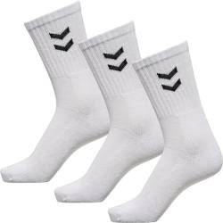 Hummel Sportsocken unisex 80% Baumwolle - weich genähte Socken für Turnschuhe in schwarz oder weiß - Sonderpreis 9 Paar (DE/NL/SE/PL, Numerisch, 32, 35, Regular, Regular, White) von generic