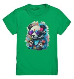 Kinder & Girls T-Shirt Panda - Mädchen Shirt mit Panda Motiv (Farbe: Grün; Größe 122/128-7 bis 8 Jahre) von generic
