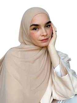 ISRA- dare to be you - HIghquality Chiffon Kopftuch rosa/nude für Damen muslimisch (nude) von generisch