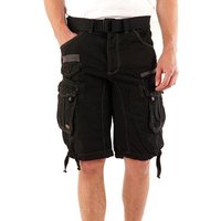 Geographical Norway Cargoshorts Herren kurze Hose Brpanoramique Neu schwarz (Packung, 1-tlg) Mit Gürtel von geographical norway